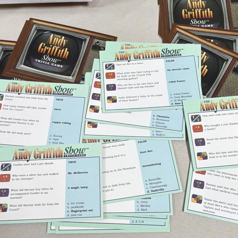 Vintage 1998 Andy Griffith Show Trivia Board Game Talicor Mayberry Complete